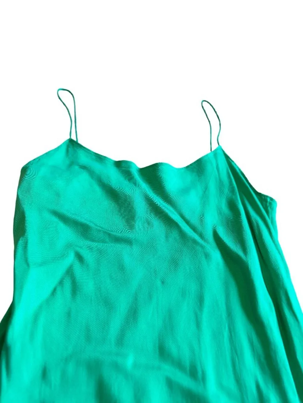 J. Crew Bold Green Midi Dress Spaghetti Strap Flowy Wedding Party Size 6 Women's